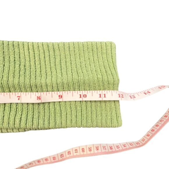 St. John Top Knit Mock Neck Sleeveless Two Tone Green SMALL Vintage Neck Warmer - Picture 15 of 16